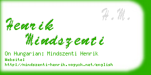 henrik mindszenti business card